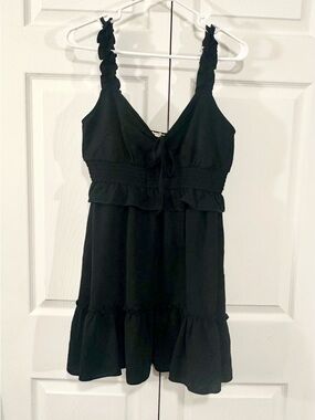 Inspired Hearts Black Ruffle Dress